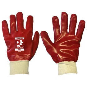 Show details for PREDATOR RED PVC DEEP KNIT WRIST GLOVE Picture of PREDATOR RED PVC DEEP KNIT WRIST GLOVE