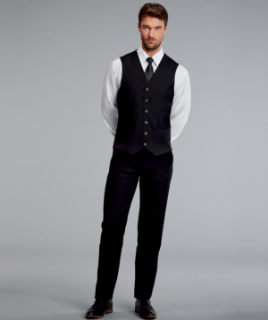 Picture of DISLEY MENS BLACK POLYESTER WAISTCOAT 