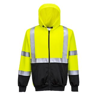Picture of PORTWEST HI-VIS TWO TONE ZIPPED HOODIE 