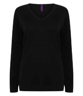 Picture of HENBURY LADIES LIGHTWEIGHT V NECK JUMPER