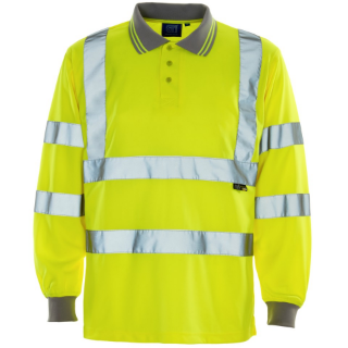 Picture of SUPERTOUCH HI VIS LONG SLEEVED BIRD EYE POLO SHIRT