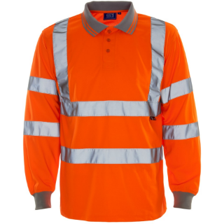 Picture of SUPERTOUCH HI VIS LONG SLEEVED BIRD EYE POLO SHIRT
