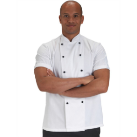 Show details for CHEF JACKET SHORT SLEEVE + BLACK STUD B Picture of CHEF JACKET SHORT SLEEVE + BLACK STUD B