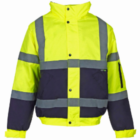 Show details for HI VIS 2 TONE BOMBER JACKET Picture of HI VIS 2 TONE BOMBER JACKET