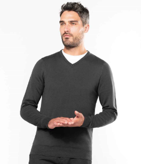 Picture of KARIBAN COTTON ACRYLIC V NECK SWEATER 