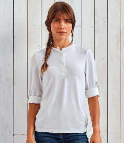 Show details for PREMIER LADIES LONG JOHN ROLL SLEEVE T-SHIRT Picture of PREMIER LADIES LONG JOHN ROLL SLEEVE T-SHIRT