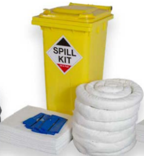 Picture of 120 LITRE OIL & FUEL SPILL KIT - YELLOW WHEELIE BIN