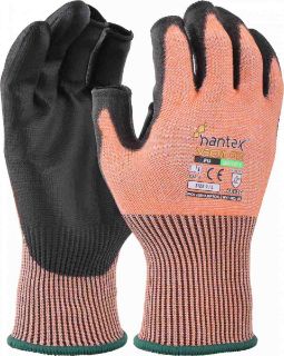 Picture of HANTEX VECTA-12-OR PU PALM PART FINGERLESS GLOVE 