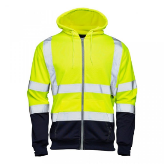 Picture of HI VIS 2 TONE ZIPPED HOODED SWEATSHIRT