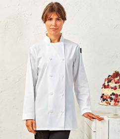 Show details for Premier Ladies Long Sleeve Chef's Jacket Picture of Premier Ladies Long Sleeve Chef's Jacket
