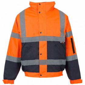 Show details for HI VIS 2 TONE BOMBER JACKET Picture of HI VIS 2 TONE BOMBER JACKET