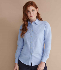 Show details for HENBURY LADIES CLASSIC LONG SLEEVE OXFORD SHIRT Picture of HENBURY LADIES CLASSIC LONG SLEEVE OXFORD SHIRT
