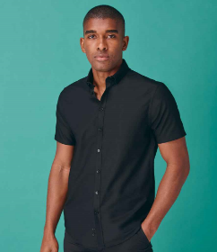 Show details for HENBURY MODERN SHORT SLEEVE SLIM FIT OXFORD SHIRT Picture of HENBURY MODERN SHORT SLEEVE SLIM FIT OXFORD SHIRT