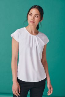 Picture of HENBURY LADIES PLEAT FRONT SHORT SLEEVE SHIRT