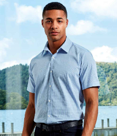Show details for PREMIER GINGHAM SHORT SLEEVE SHIRT Picture of PREMIER GINGHAM SHORT SLEEVE SHIRT