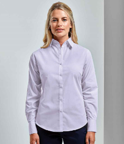 Show details for Premier Ladies Long Sleeve Poplin Shirt Picture of Premier Ladies Long Sleeve Poplin Shirt