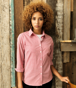 Show details for PREMIER LADIES GINGHAM LONG SLEEVE SHIRT Picture of PREMIER LADIES GINGHAM LONG SLEEVE SHIRT