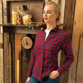 Show details for PREMIER LADIES MULLIGAN CHECK LONG SLEEVE SHIRT  Picture of PREMIER LADIES MULLIGAN CHECK LONG SLEEVE SHIRT