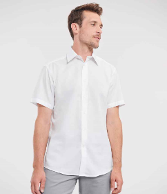 Show details for Russell Collection Men's Short Sleeve Easy Care Tailored Oxford Shirt Picture of Russell Collection Men's Short Sleeve Easy Care Tailored Oxford Shirt
