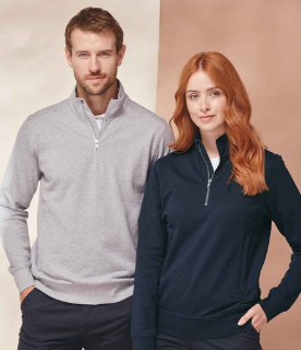 Picture of HENBURY UNISEX SUSTAINABLE 1/4 ZIP 