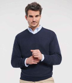 Show details for Russell Collection V Neck Knitted Pullover Picture of Russell Collection V Neck Knitted Pullover