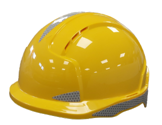 Picture of EVOLITE MICROPEAK VENTED YLW HELMET- WHEEL RACHET LINESMAN - CR2 DECALS 